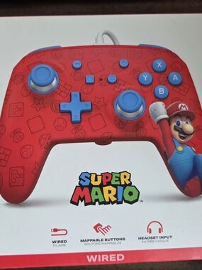 PowerA Mario Nintendo Wired Game Controller - Red/Blue